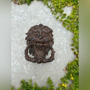 Vintage Cast Iron Lion Door Knocker